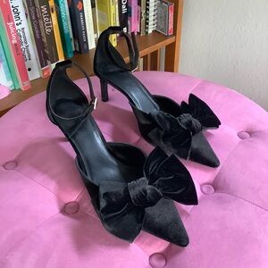 Elegant Black Velvet Women's Heels